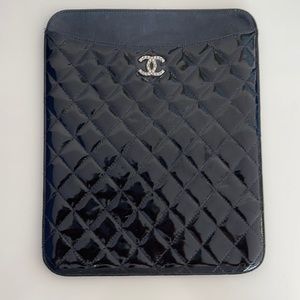 Gently worn Chanel patent leather Chanel envelope/iPad case; 8x10